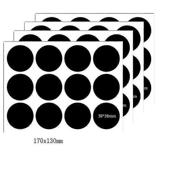 Black Round Dot Stickers Circle Labels - Pack Of 20pcs (38mm)