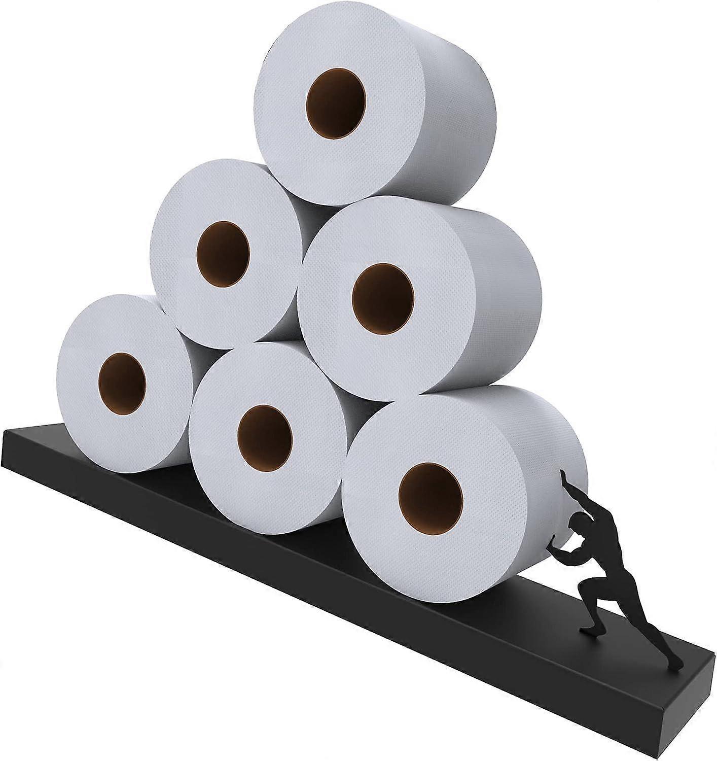 Floating Toilet Paper Shelf Storage, Tilted Wall Toilet Paper Holder