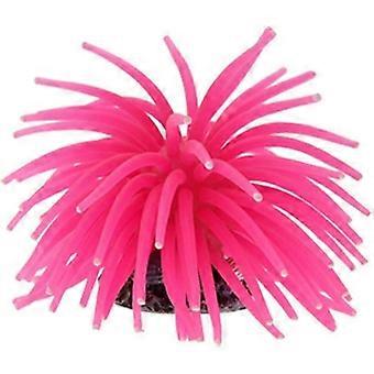 Artificial Aquarium Fish Tank Decoration Silicone Sea Anemone Artificial Fish Tank Ornament Decoration Small (Pink)