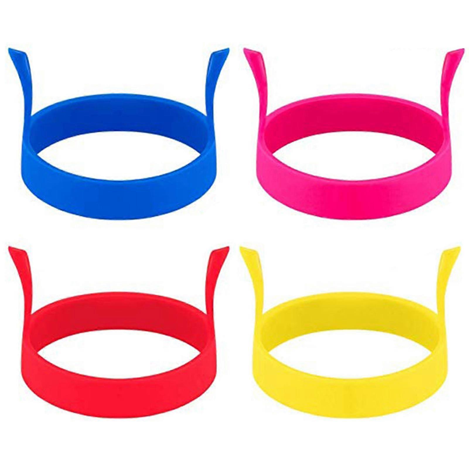 4Pcs Mould Non-stick Round Egg Rings Dual Handle Simple Operation Deformation Resistant Egg Ring Mould