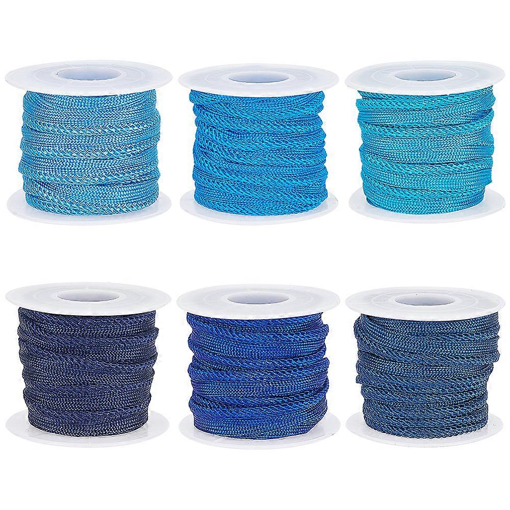 30 Yards 6 Colors Polyester Twisted Lip Cord Trim Twisted Cord Trim Ribbon for Home Decor Upholstery and Clothing Mixed Color 3/8 inch(10mm) 5 yards/c