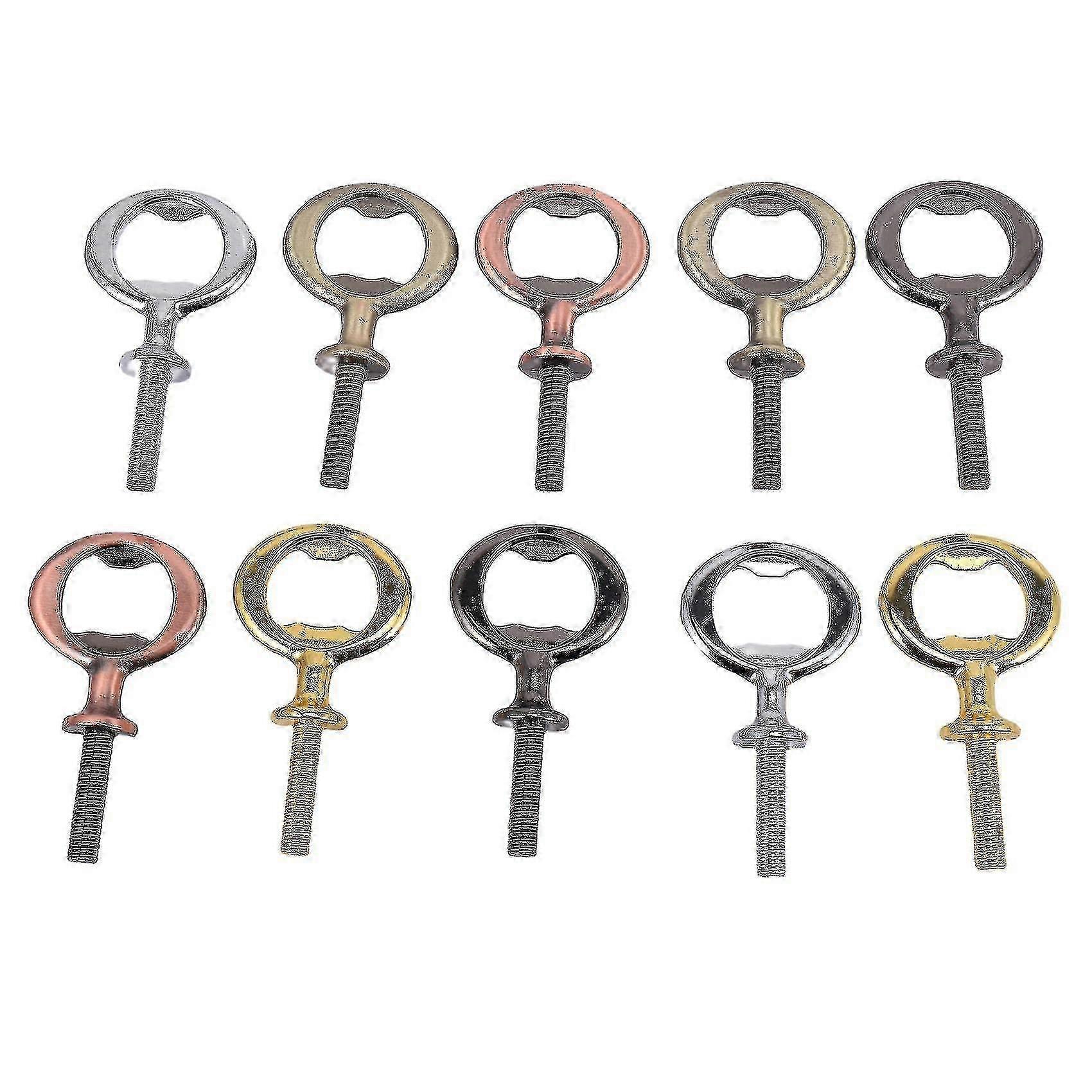 10pcs Metal Bottle Opener Blanks Stainless Steel Bottle Opener Inserts Kit Threaded Beer Opener