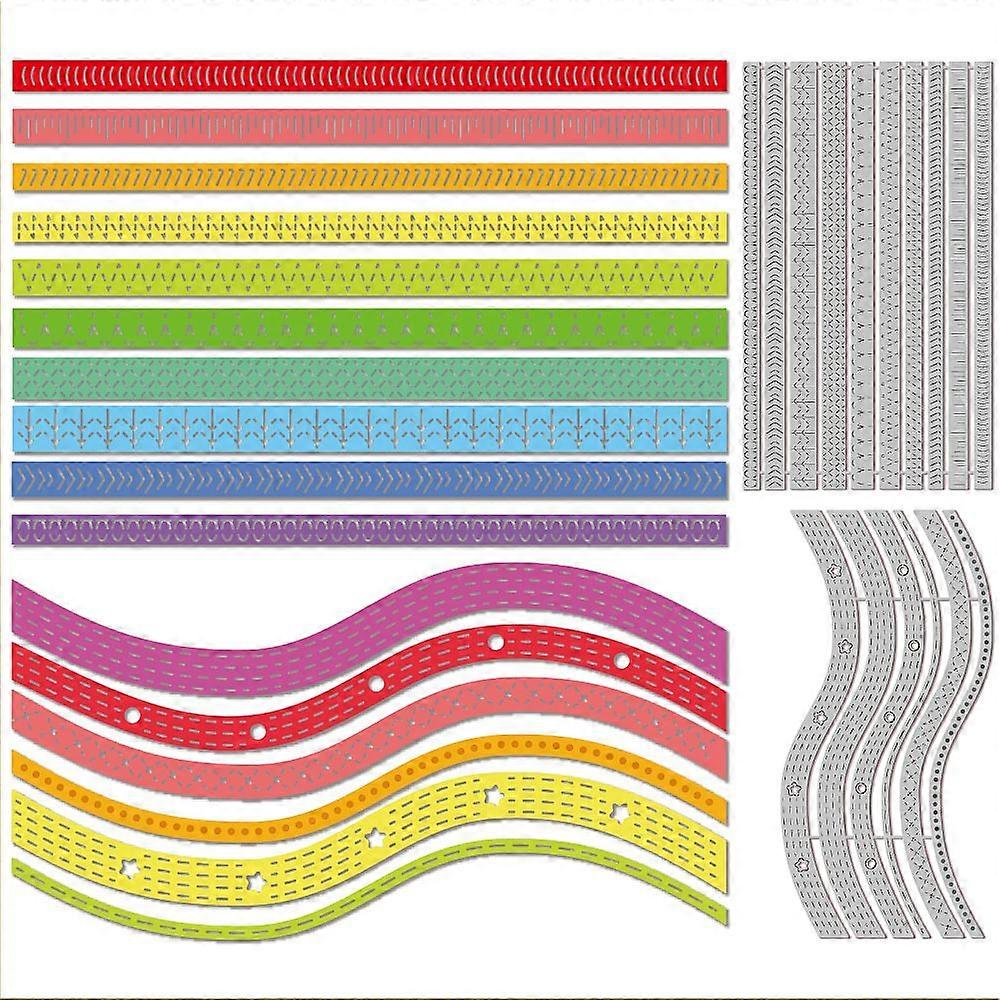 Sewing Theme Carbon Steel Cutting Dies Stencils for DIY Scrapbooking Photo Album Decorative Embossing Paper Card Stripe 78~92x156x0.8mm 2pcs/set