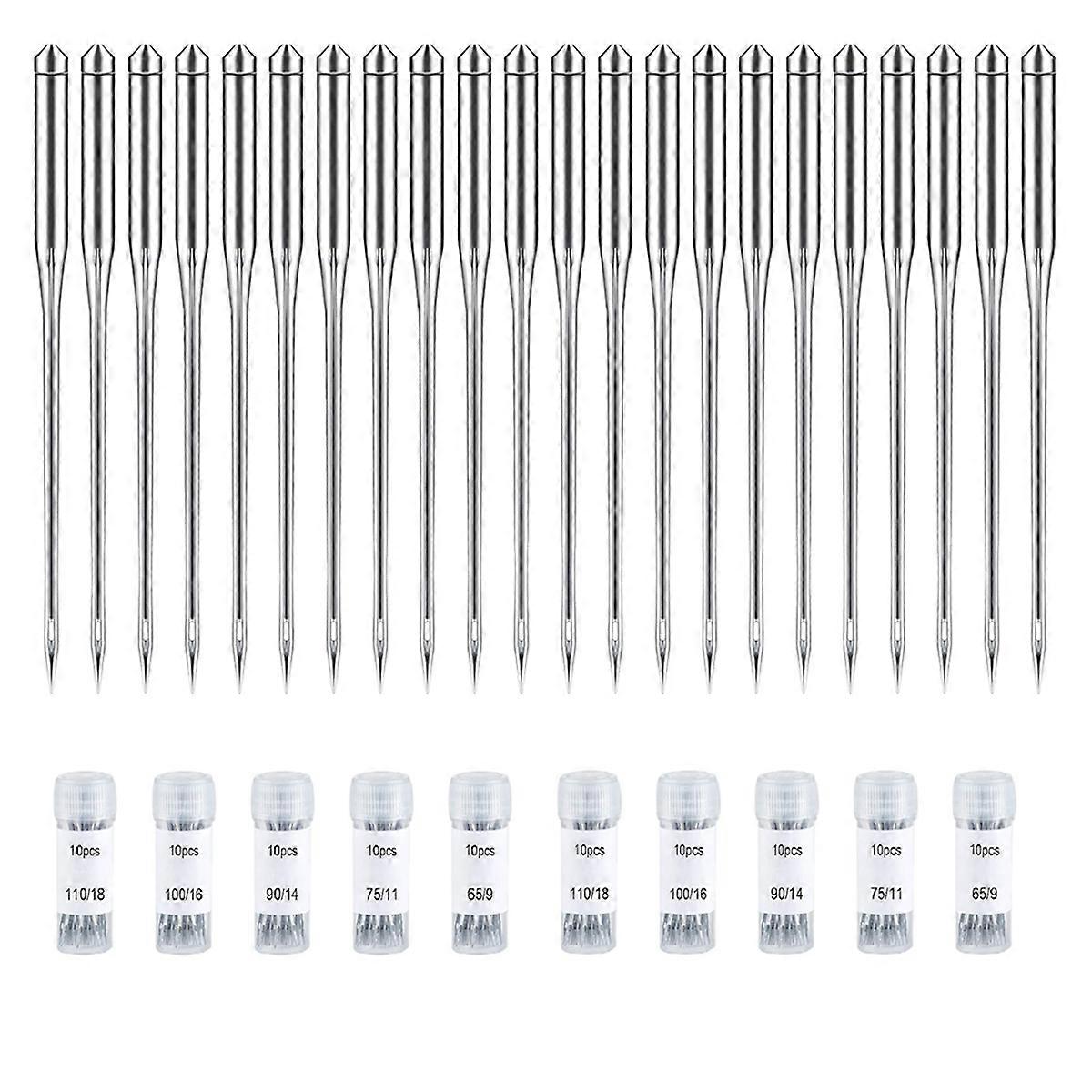 100PCS Sewing Machine Needles Regular Point Needle for Singer , Assorted Size 65/9, 75/11, 90/14, 1
