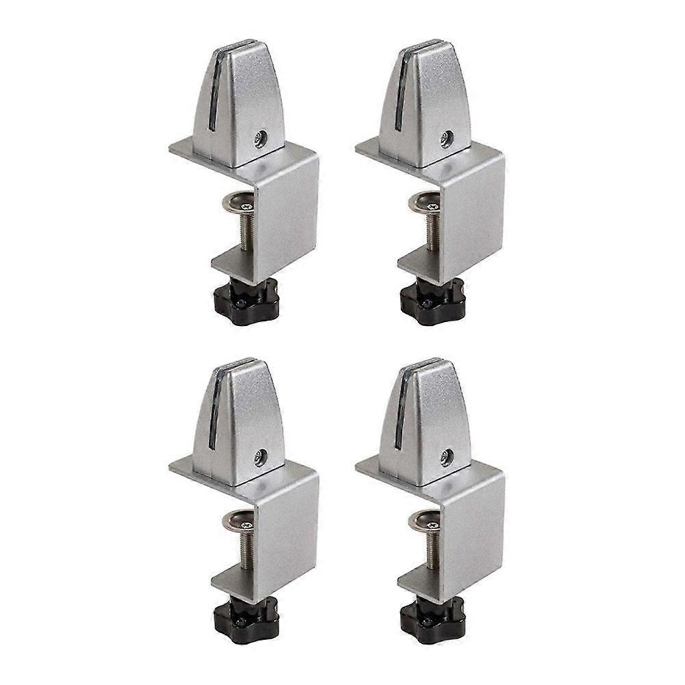 4Pcs Sneeze Guard Clamp Support Desk Partition Clamp adapté pour 1/8 de pouce à 1 pouce d’épaisseur Panneaux acryliques Adju