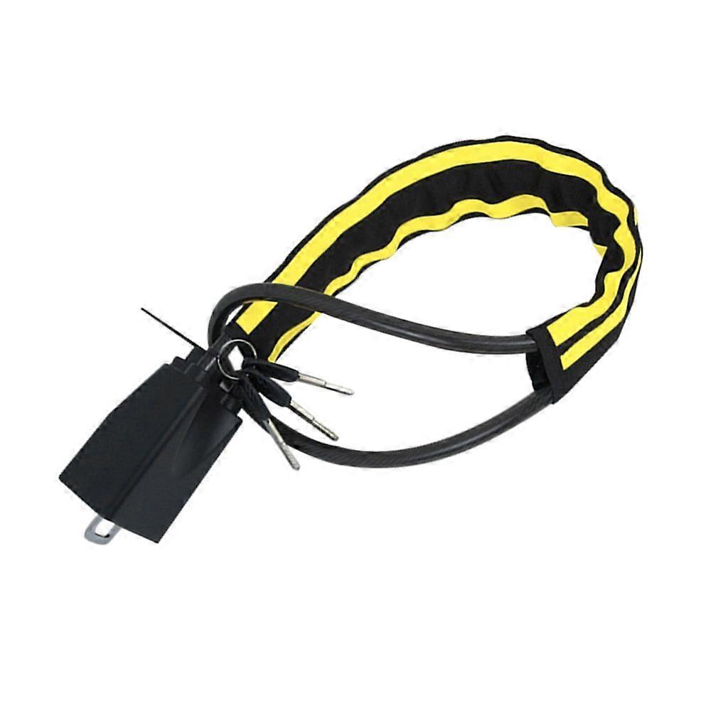 מנעולי הצמדת אבטחה אוניברסליים כבל פלדה מנעול תפס גלגל ההגה חגורת בטיחות