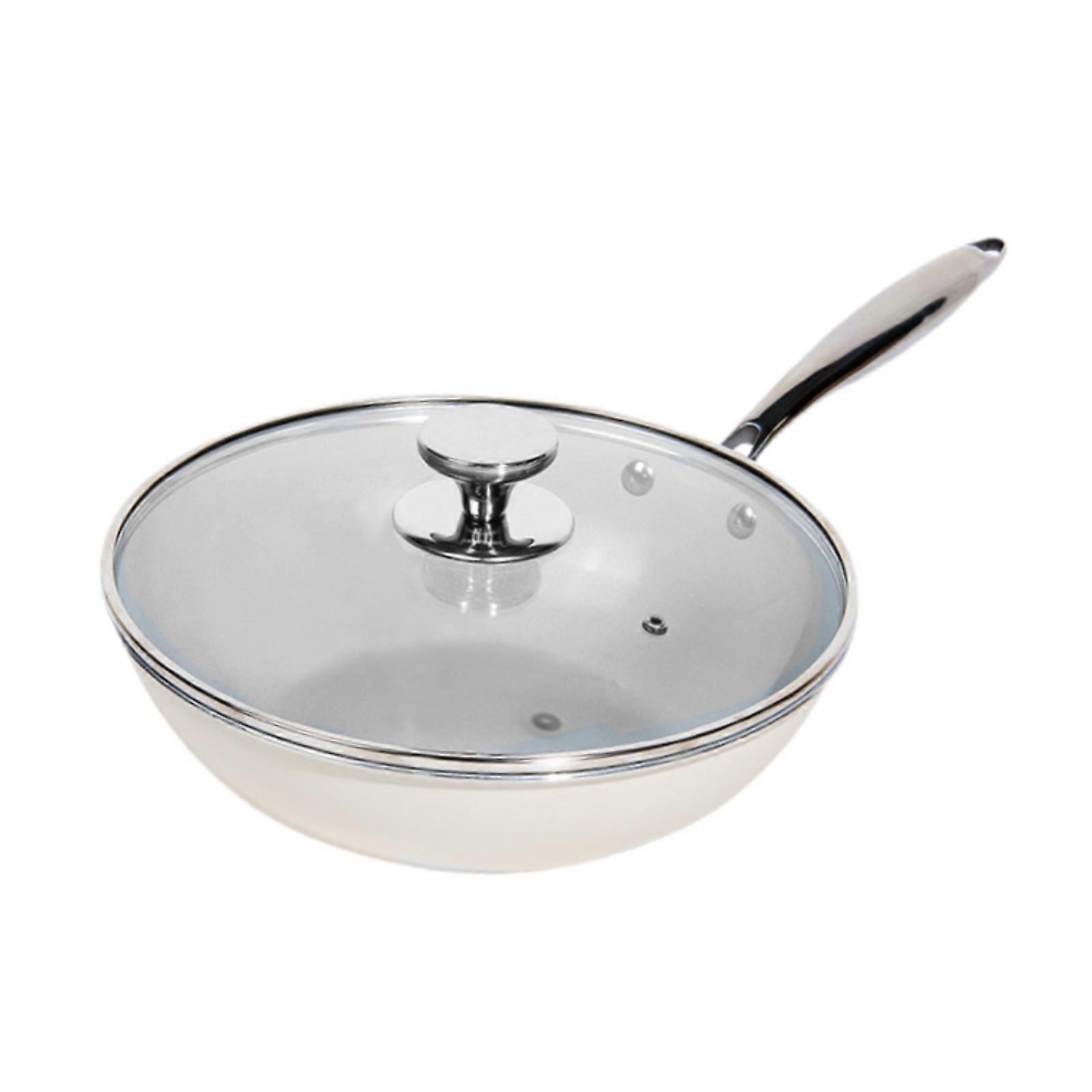 مقلاة غير لاصقة مع غطاء طلاء السيراميك لمواقد الغاز الطبخ الغليان S