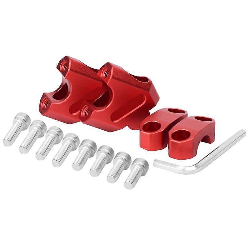 Motorcycle 22mm Handle Riser Bar Kit Height Increasing Base Height Increase and Backward Shift for 22mm Handle Red