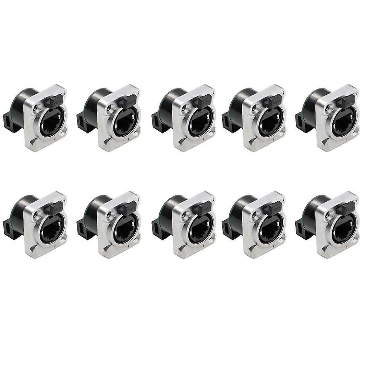 10PCS Ethernet Rj45 Chassis Socket NE8FDP Ethernet Pass Through Connector IP65 Waterproof D