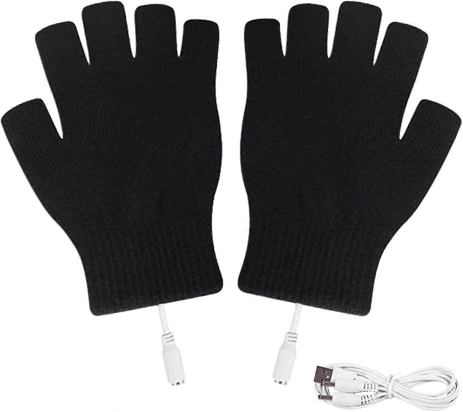 Uppvärmda handskar, USB vinterhandskar, svart