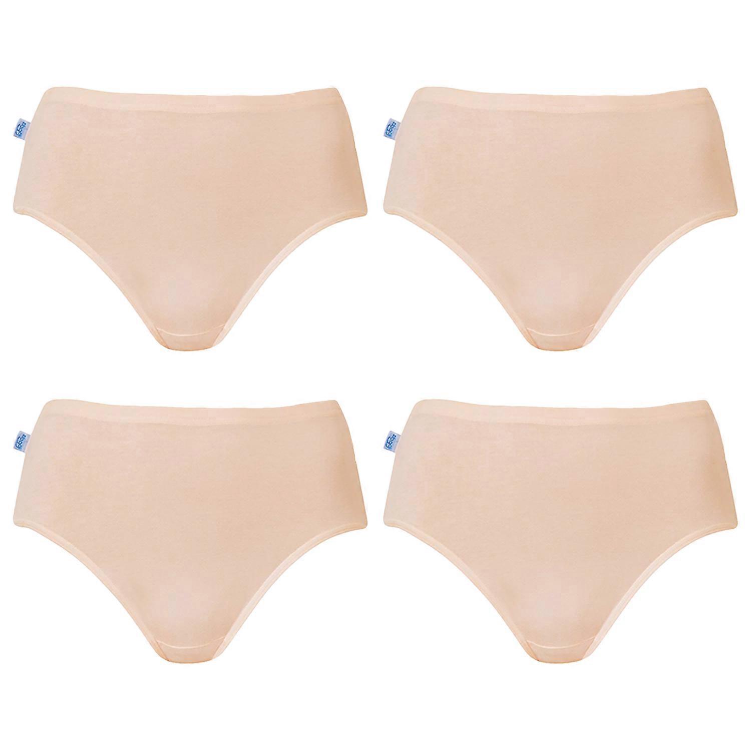 4 件装 Sloggi Originals Hikini 女式内衣内裤内裤三角裤 Fresh Powder 米色高腰比基尼散装