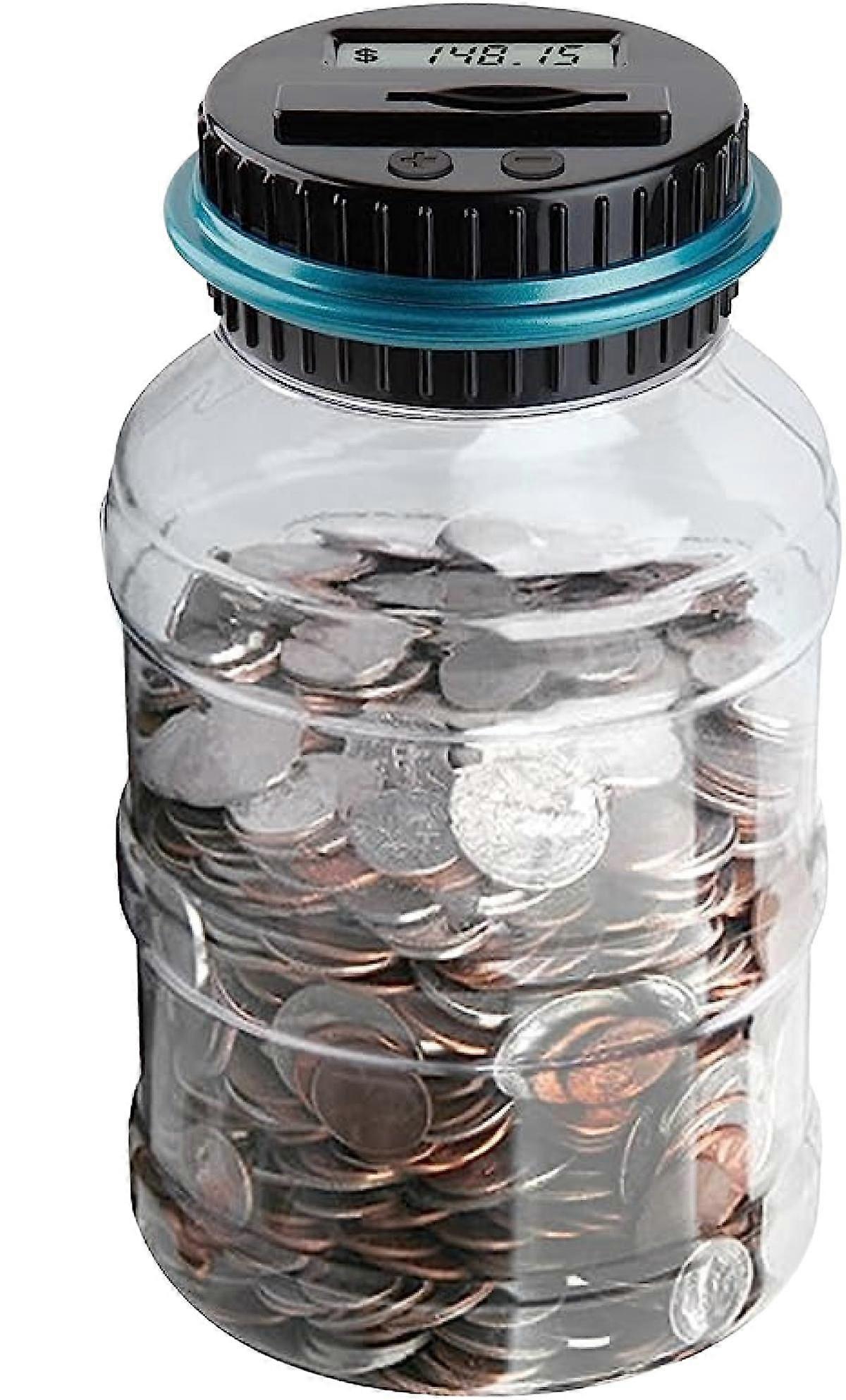 Großes Sparschwein für Jungen Erwachsene, Vcertcpl Digitale Münzzählbank mit LCD-Zähler, 1,8 l Kapazität Münzbank Geldglas für Erwachsene