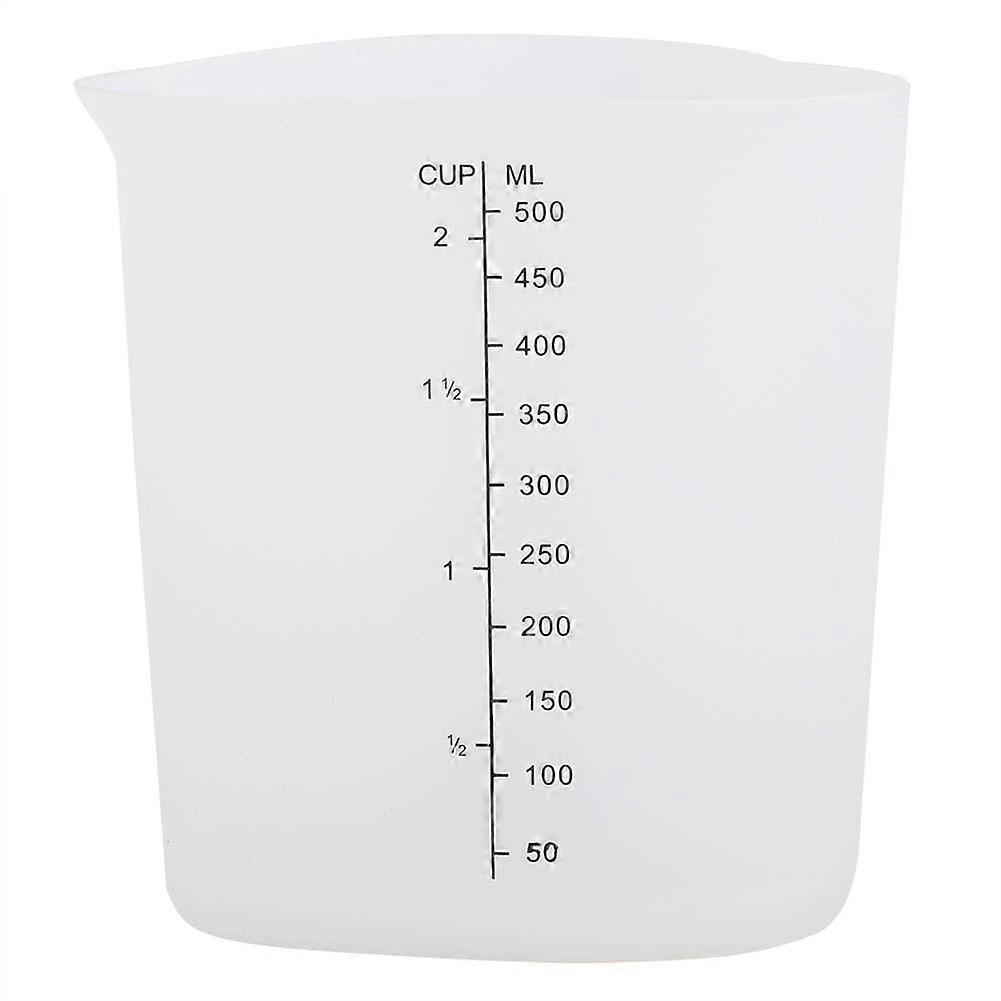 500ml Heart-shaped Silicone Measuring Cup with Clear Scale Display