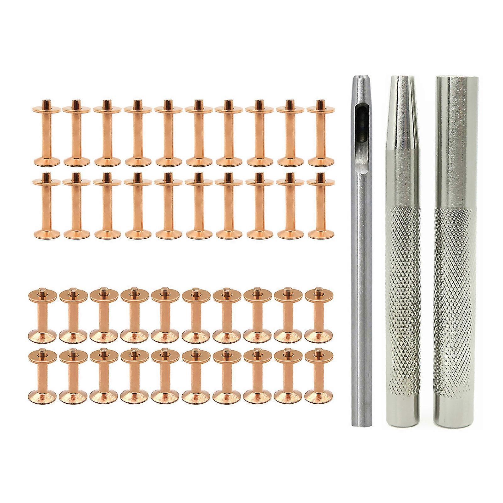 40 Sets Leather Rivets and Burrs with 3.50MM Rivet Punch Tool and Installing Tool for Belt Wallets Bag Jeans Collar