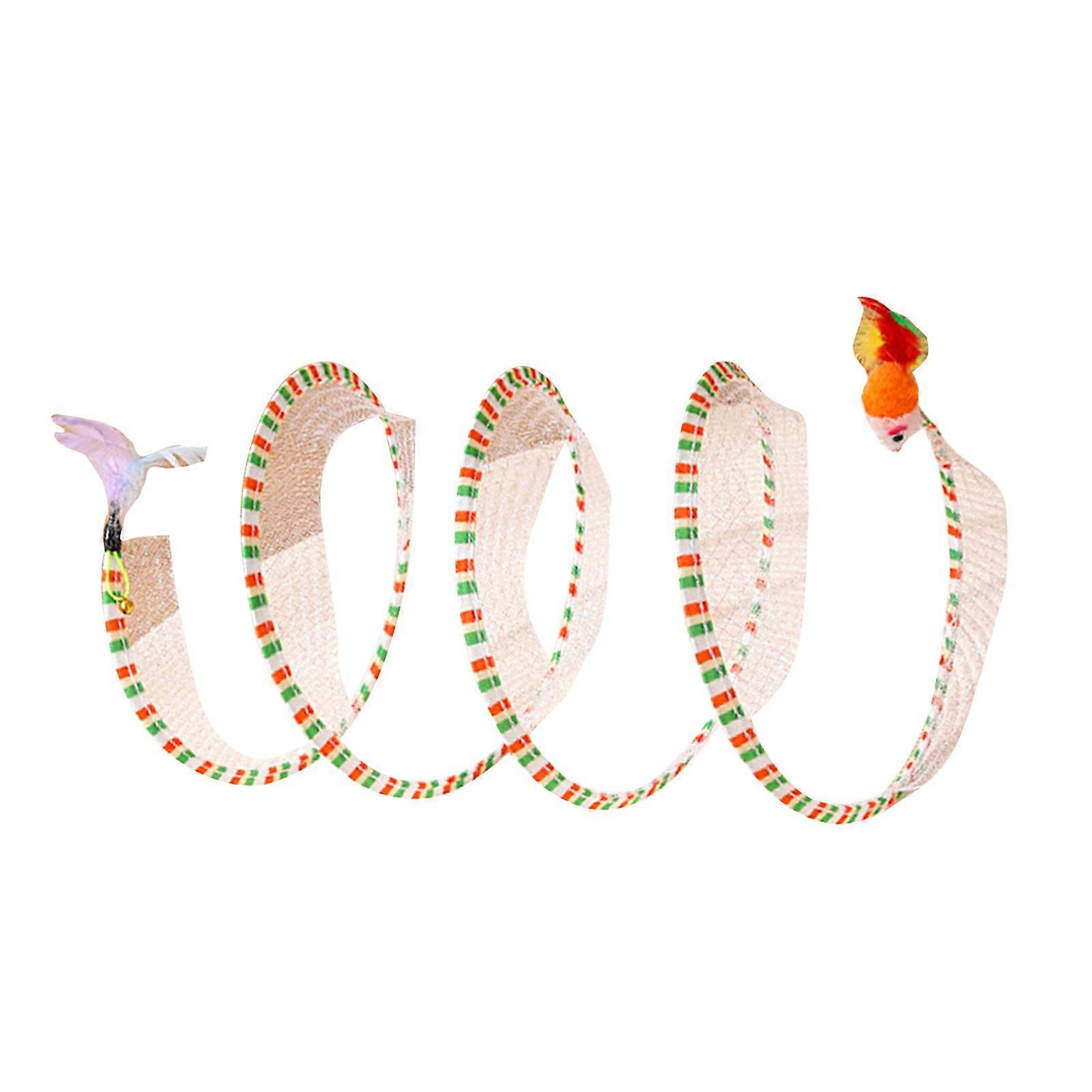Jouet pour chat en forme de S, tunnel pliable, jouet pour lapin à ressort, jouet d'intérieur pliable à ressort