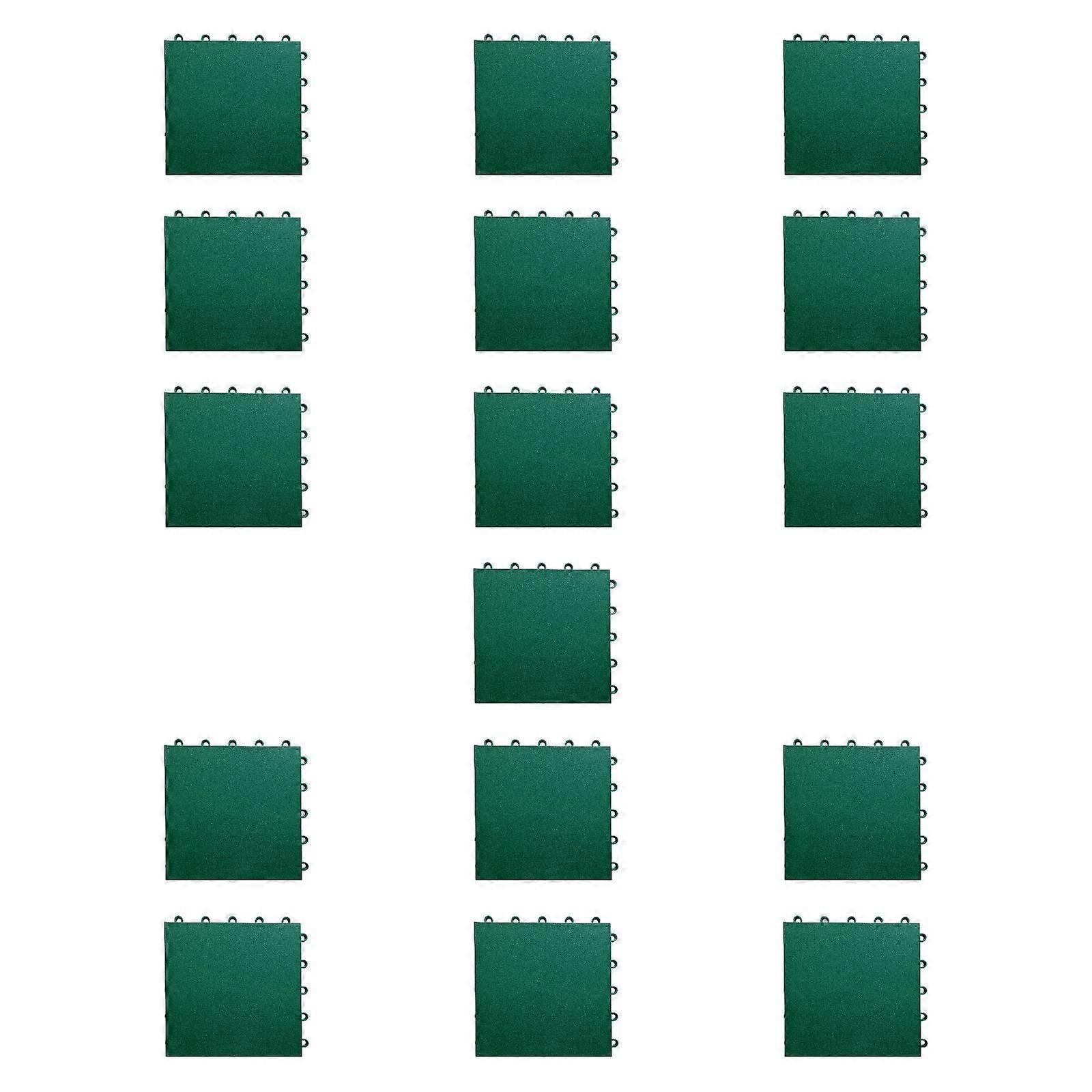 16Pcs Interlocking Floor Tiles Puzzle Floor Tiles for Court Skating Rink Gym Green