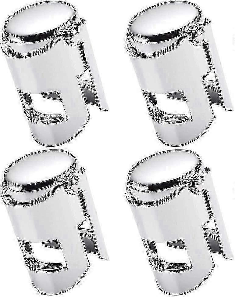 Champagne Corks, Set Of 4 Vacuum Sealed Stainless Steel Sparkling Wine Bottle Sealers