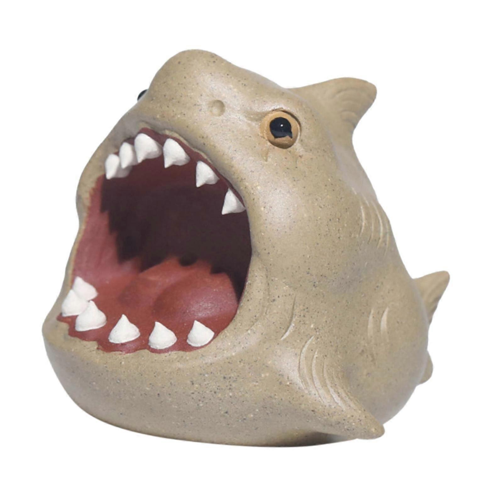 Tea Pet Ornament Artwork Keepsake Shark Statue for Living Room Study Tearoom