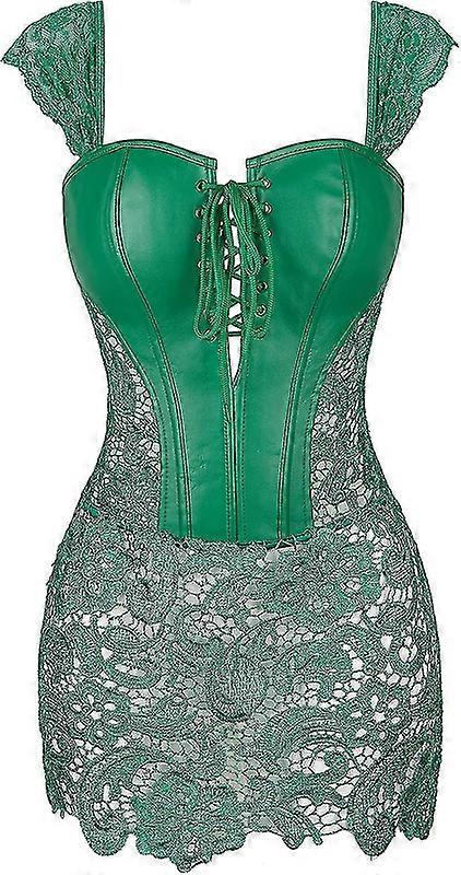 מחוך גוז'ר עם תחרה ועצמות פלסטיק לנשים, מתוקה מעל החזה