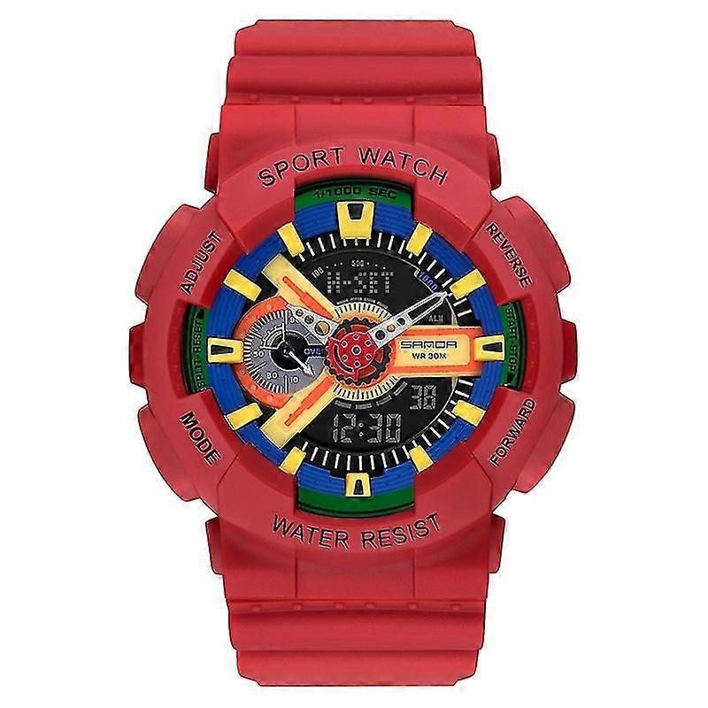 Sanda Waterproof Luminous Electronic Watch Sand Tomato Red Men