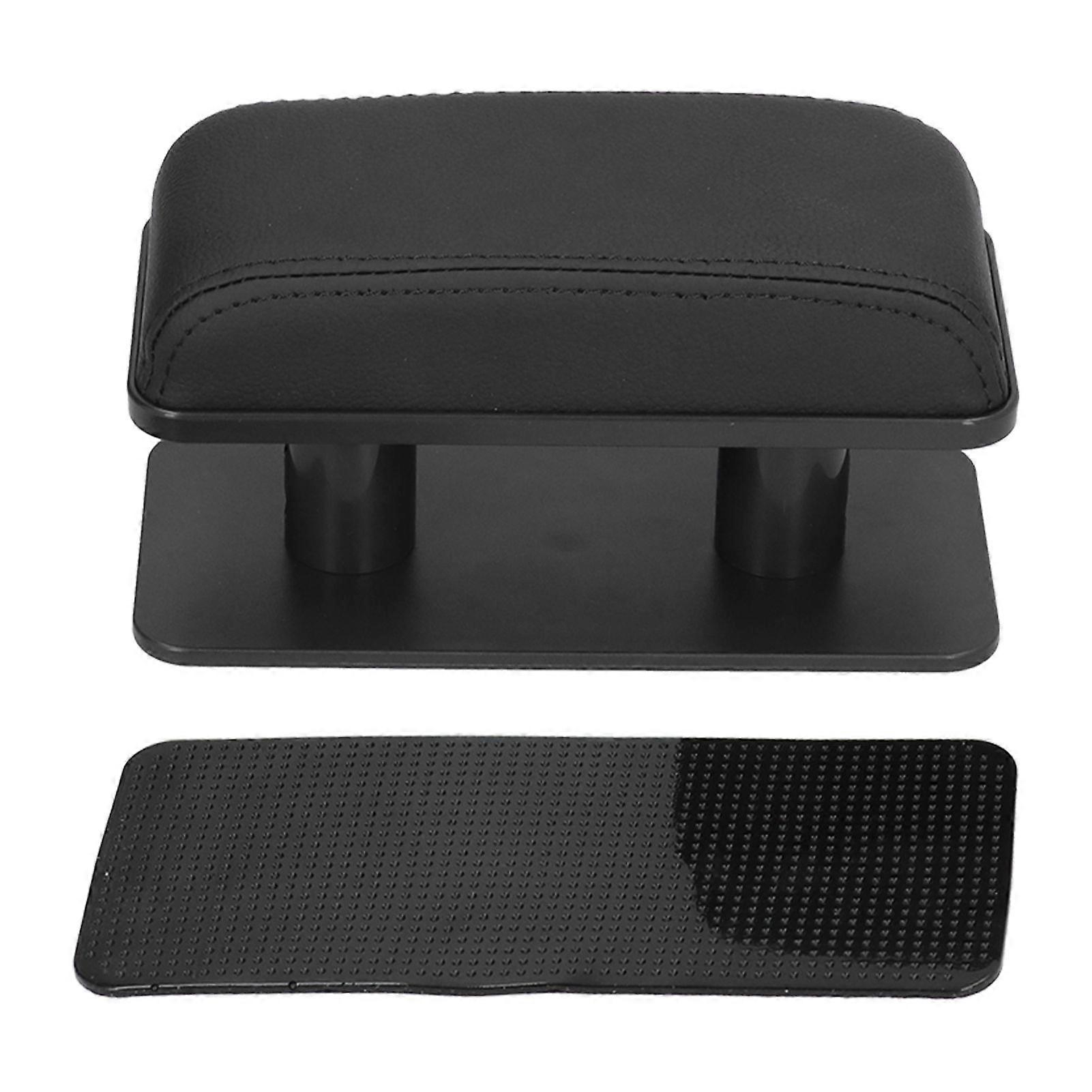 Car Adjustable Armrest Left Elbow Support Bracket Pad AntiFatigue AntiSlip Automobile Inside Modification(Black Black Edge )