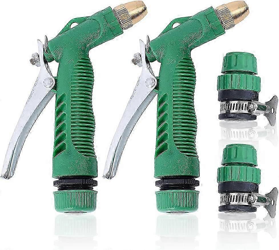 2Pc Watering Gun,Multi-gun Household Hose-Green