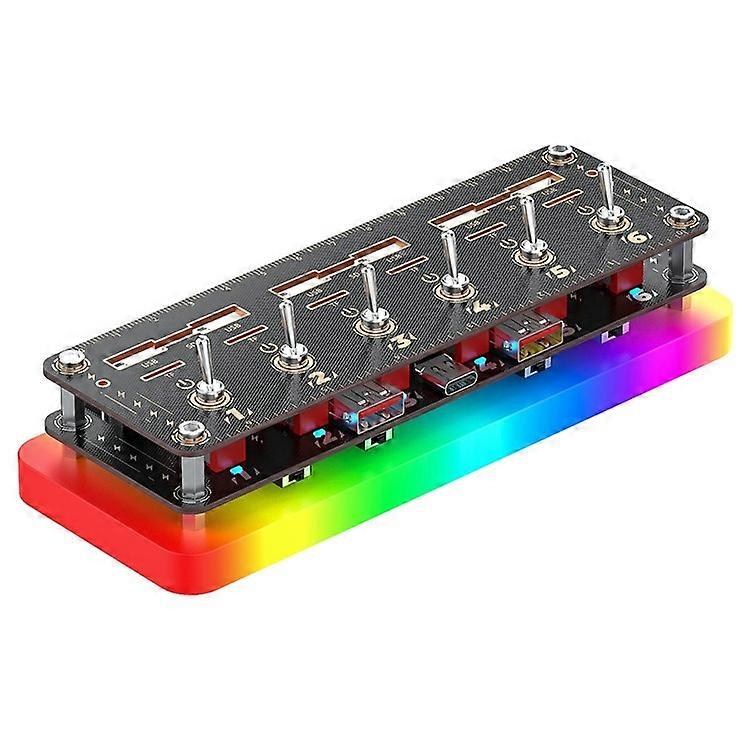 AODUKE Cyberpunk Style Hub USB a 9 porte USB3.2 USB2.0 Type-C Splitter U-Disk SD TF Card Storage Rack con luce RGB