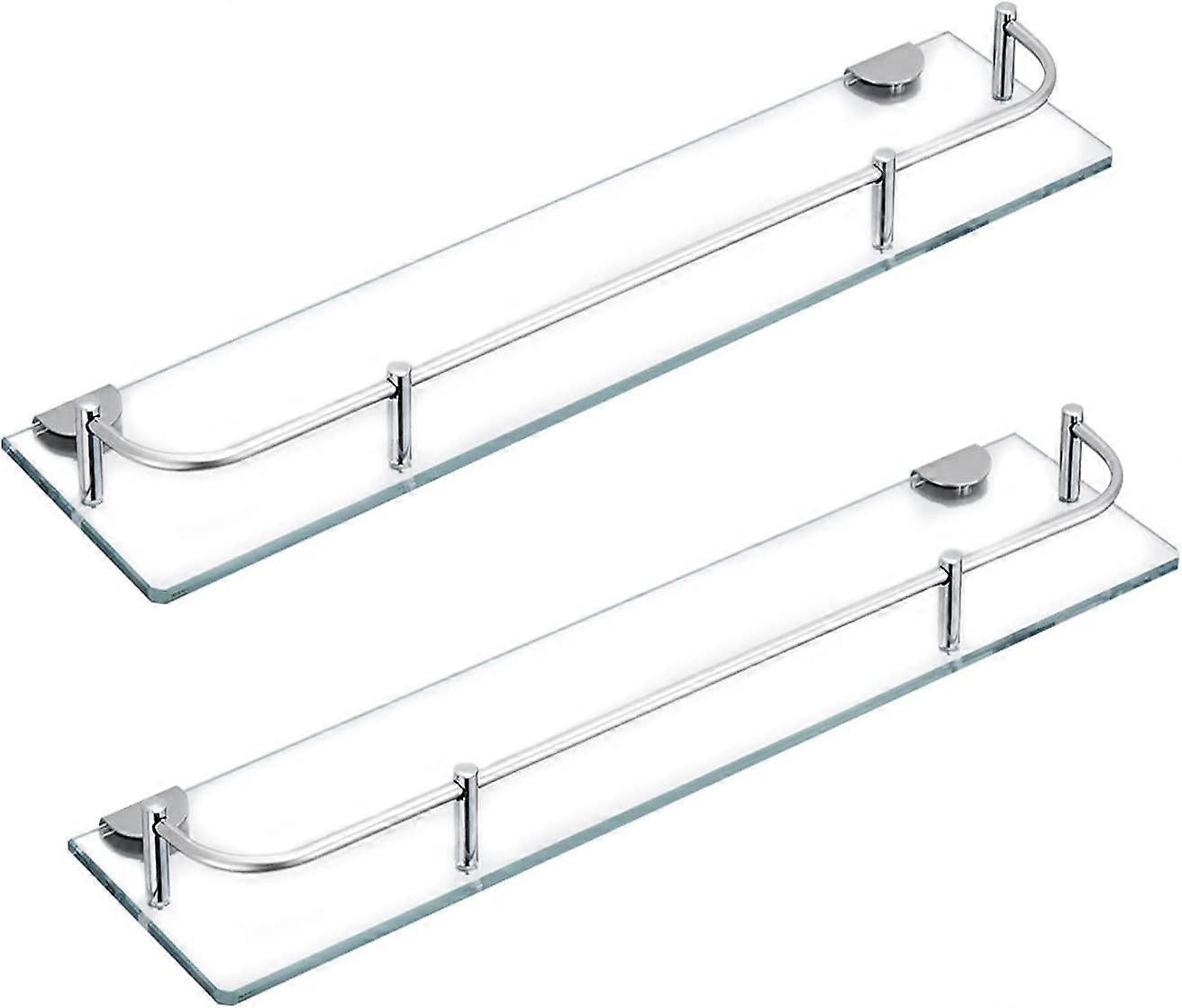 2-piece glass bathroom shelf