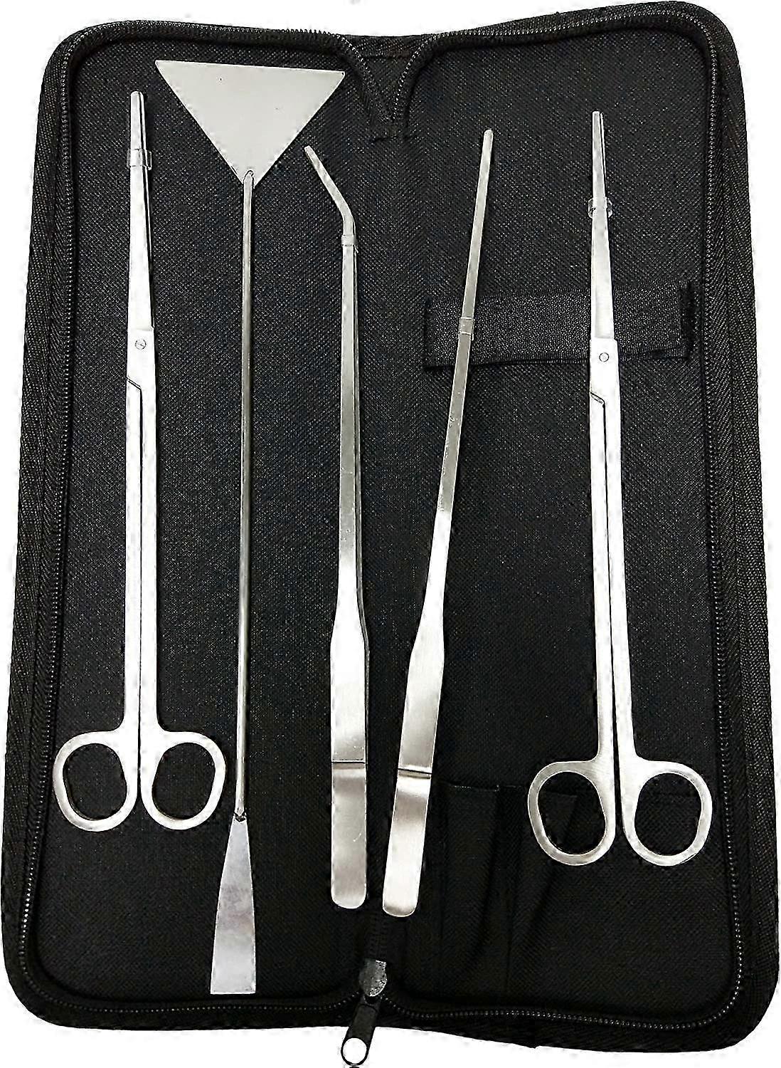 5 In 1 Aquarium Scissors, Tank Tweezers Scissors Spatula Tool Set,stainless Steel,aquascaping Tool For Fish Tank