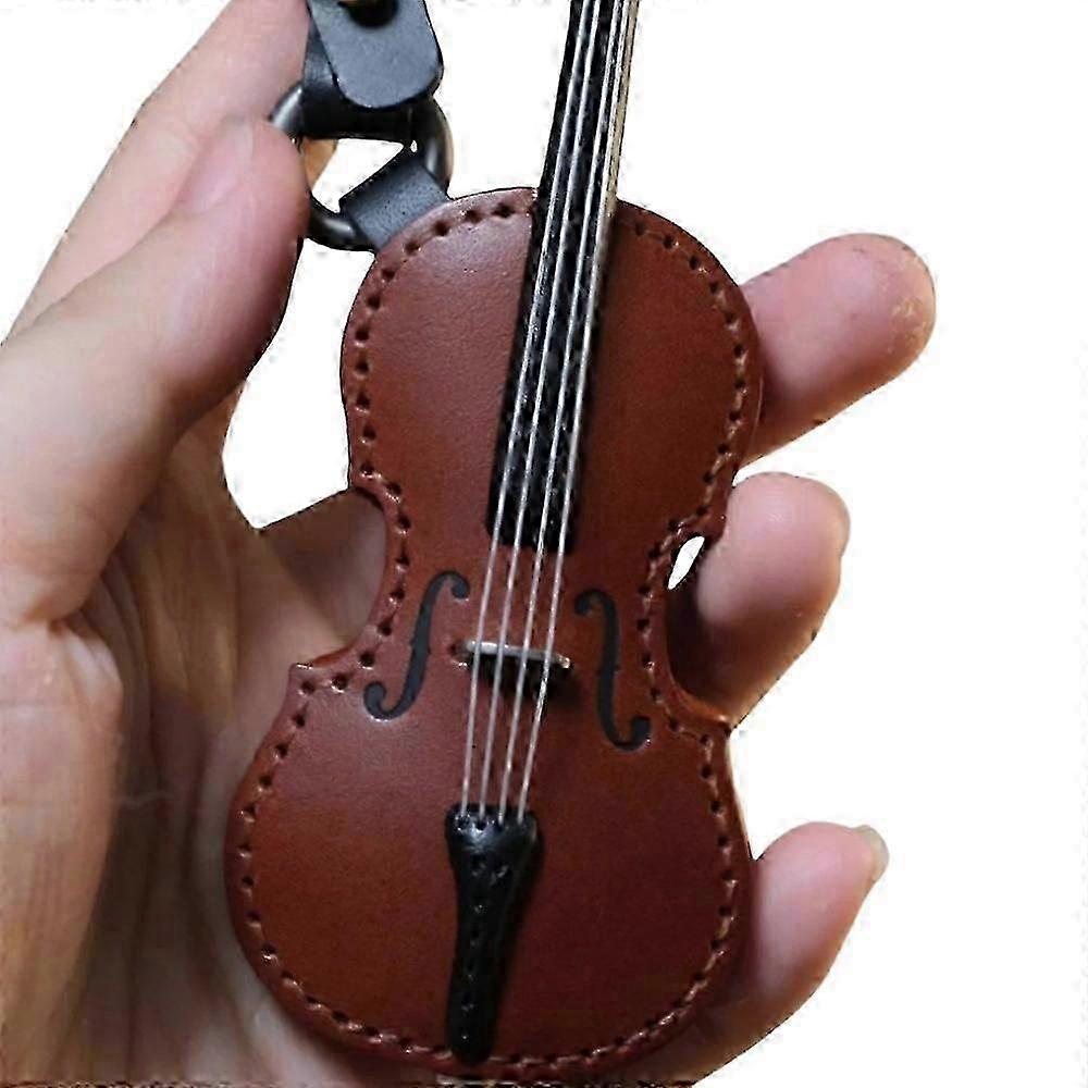 Crafted Leather Violin & Cello Keychain,Musical Instrument Keychain