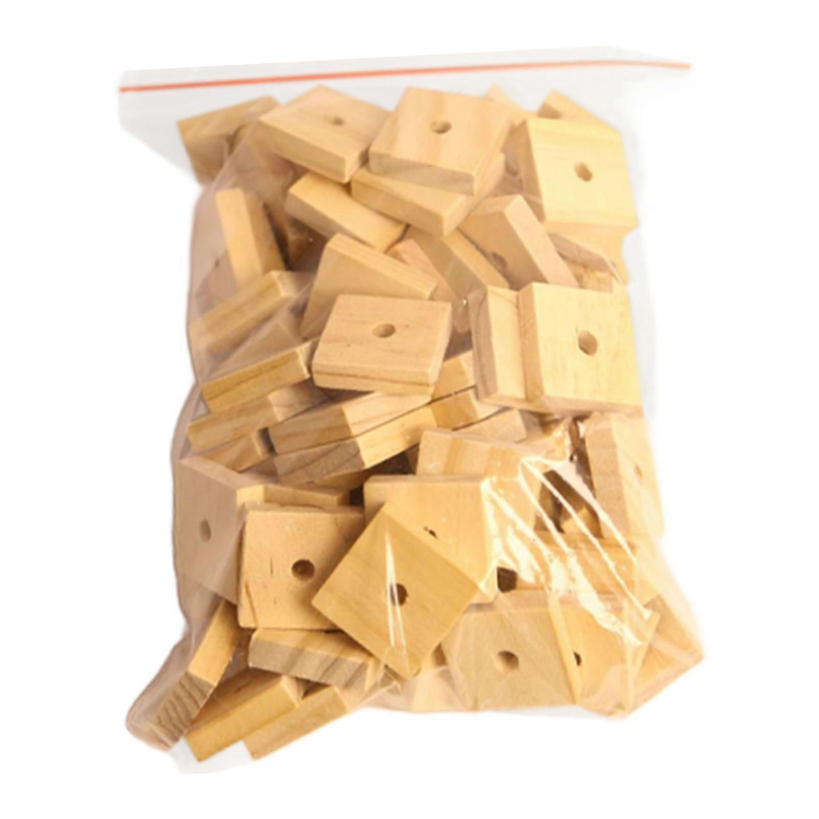 100x Bird Chewing Blocks Climb Wood Cubes for Small Parakeets Macaws Conures