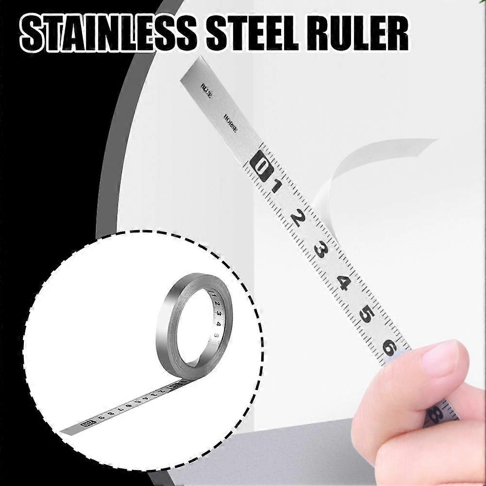 Self-adhesive Tape Measure Steel Ruler 1m Forward/Reverse/Middle Tape Measure