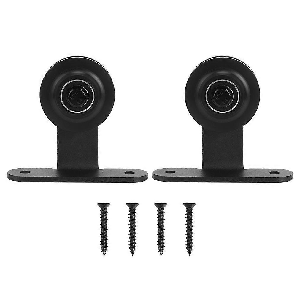 Sliding Door Hardware 1 Pair Barn Door Wheel Rail Kit, Hanging Rail System For Agricultural House Barn Doors, Steel