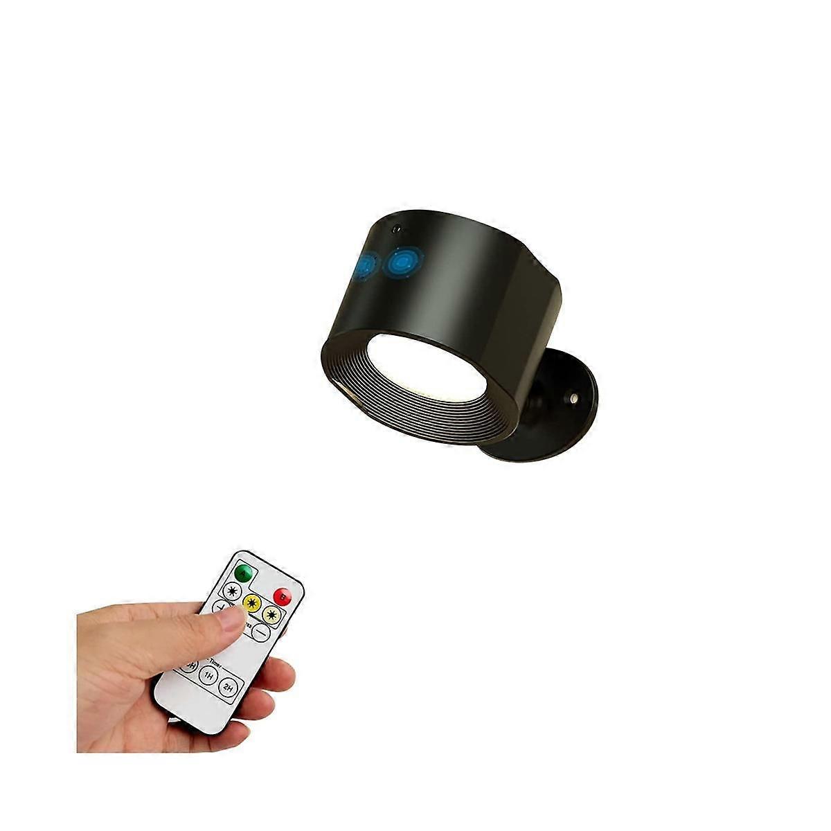 Led Wall Sconce With Rechargeable Stepless Dimming  3 Color Temp Adjustment 360Magnetic Rotation Support Remote Control