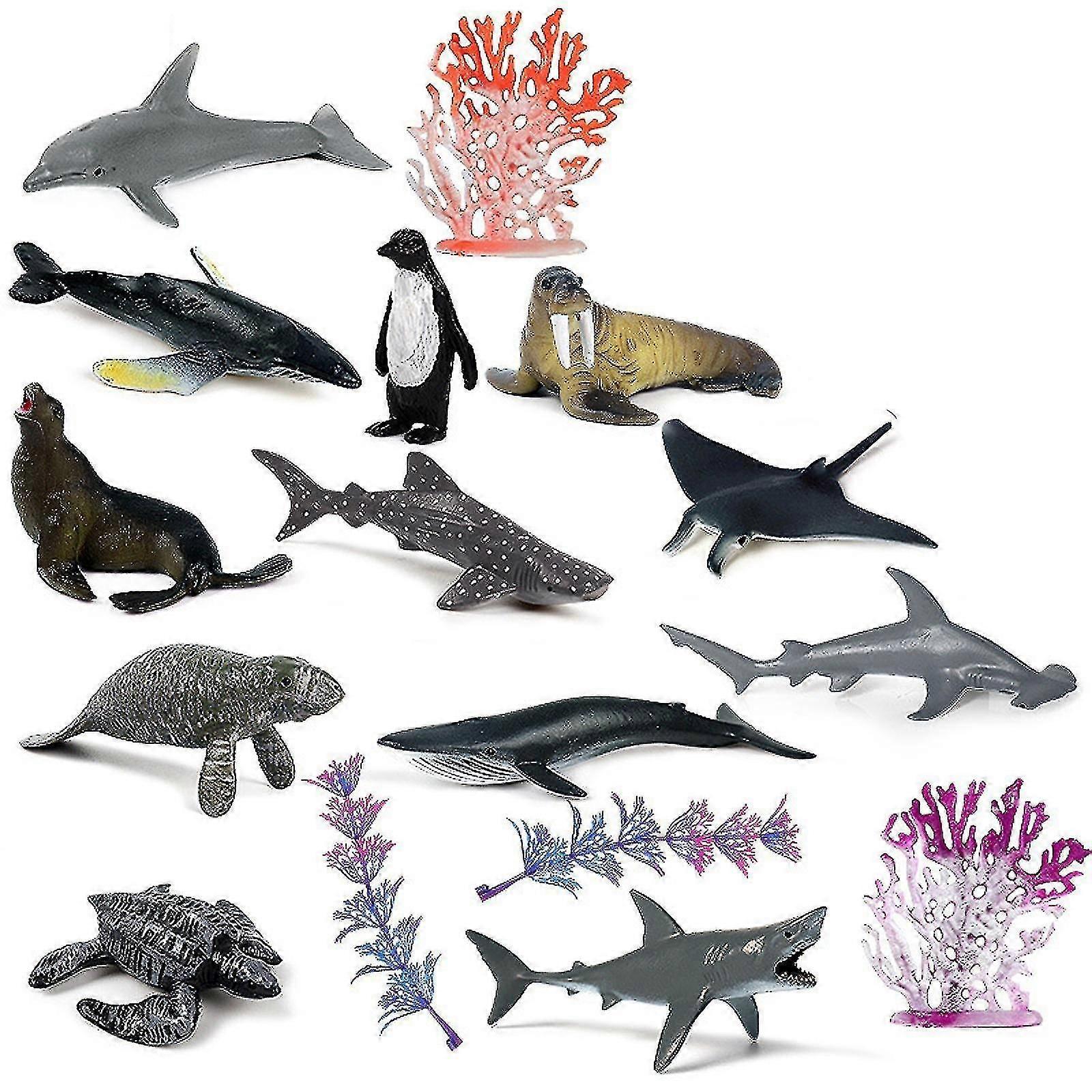 12 Sets Of Colorful Simulation Poultry And Mini Ocean Animal Model Suit Model Ornaments