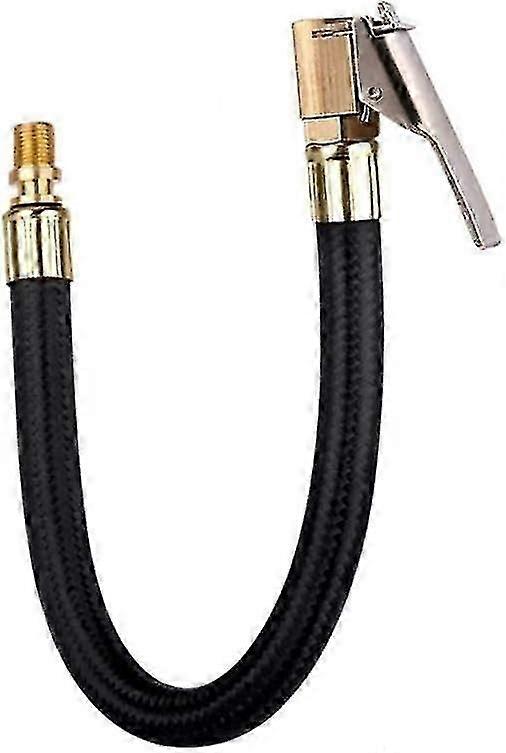 צינור משאבת מנפח צמיגים, 40 ס"מ שסתום לרכב צינור גומי צינור צמיג צ'אק עם מתאם צינור הארכת קליפס