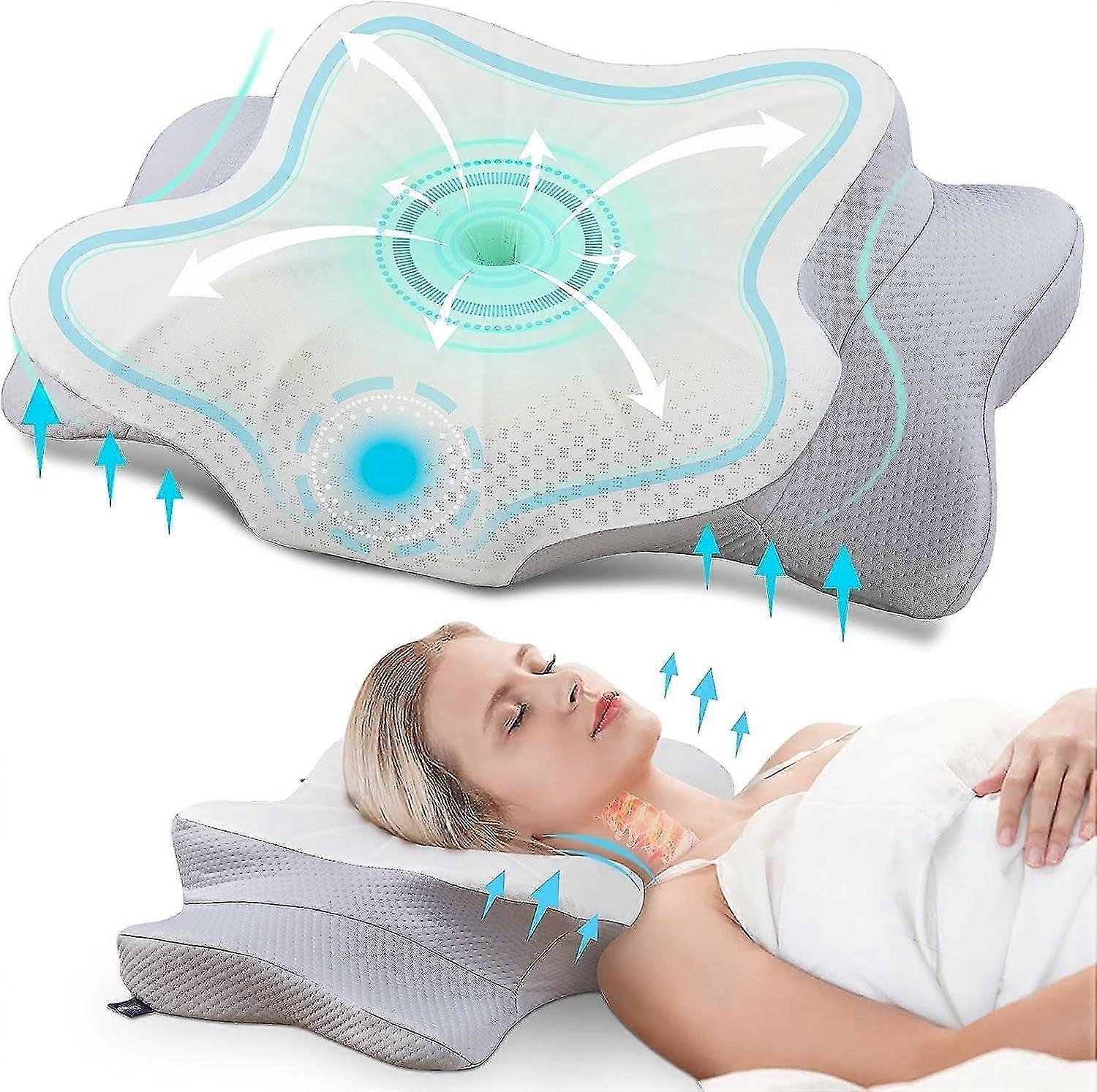 Orthopaedic Pillow, Ergonomic Neck Support Pillow Made Of Memory Foam And Neck Pillow For Optimal Support, Pillow For Sides, Back And Stomach Sleepers