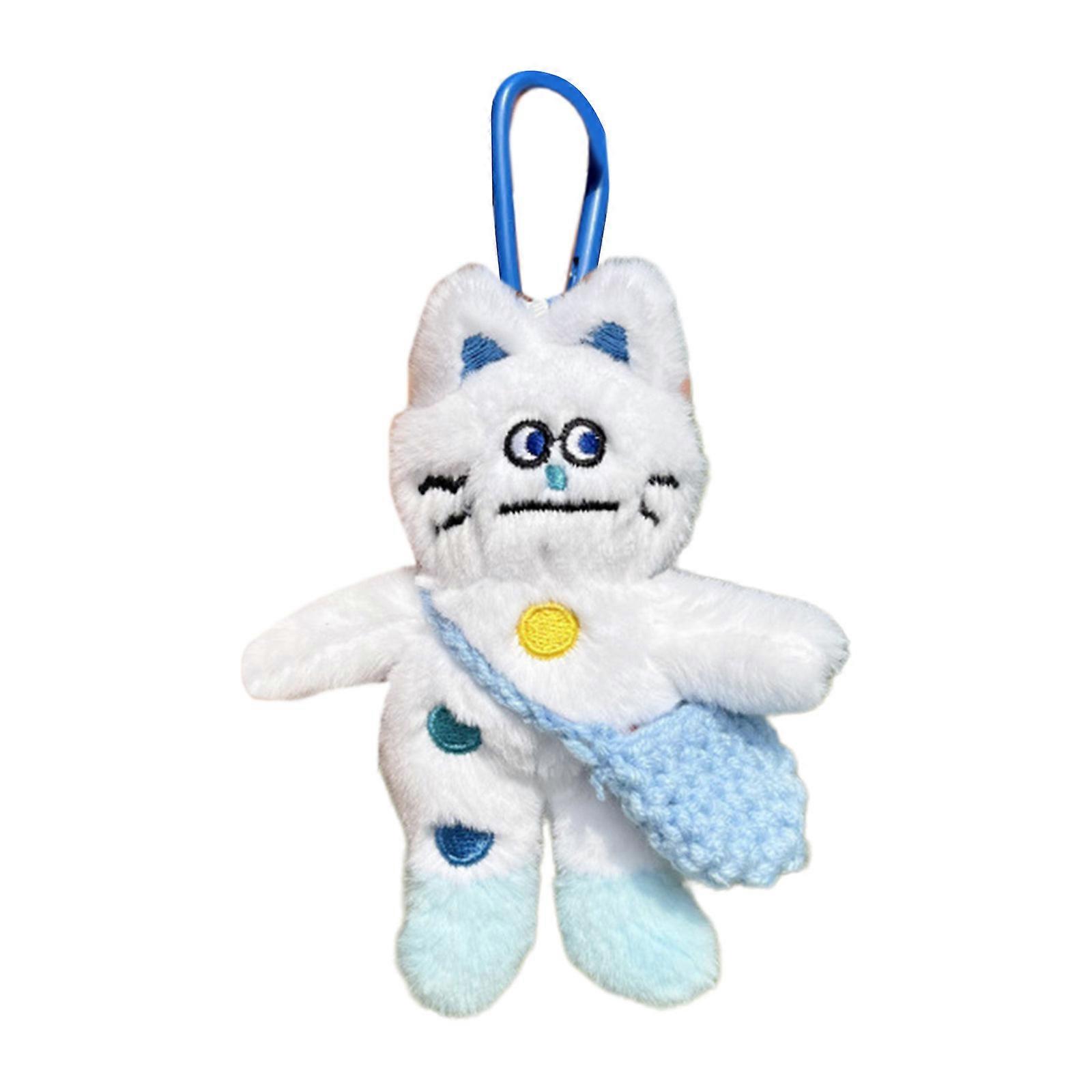 Stylish Bag Charm Plush Cats Keyring Pendant Soft Toy Keychain Charm Stylish Bag Decorations Suitable for Any Occasion White