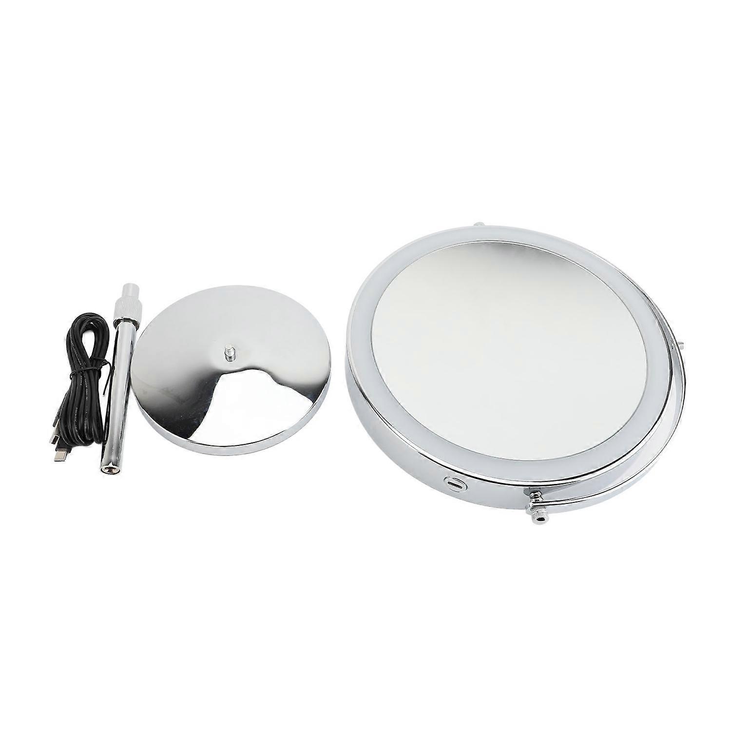 Lighted Makeup Mirror 22cm Adjustable Height Double Sided Magnifying Vanity Mirror with 3 Color LED