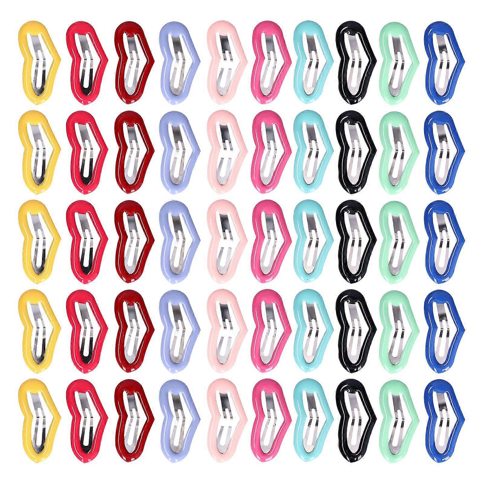 50 Pcs Mini Peach Heart Hair Clips for Little Pets, Mixed Color Snap Hairpins for Totoro and Rabbit Style Accessories