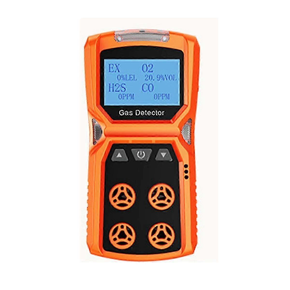 4-in-1 Tragbarer Gasdetektor für O2 H2S CO Brennbarer Leckalarm,