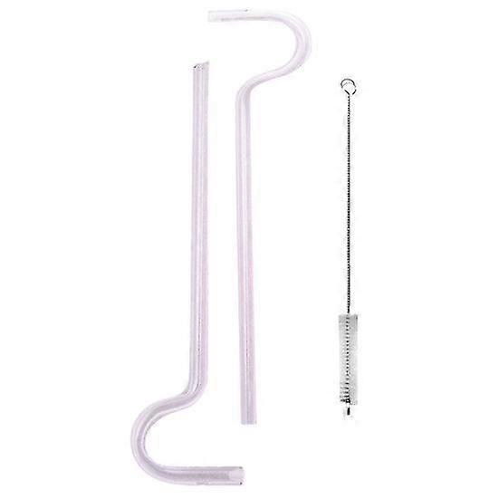 2Pcs/Set Stained Glass Straws Reused with Brush Novel Sturdy Removable Plug Drink Water Fine Workmanship Anti Lip Wrinkle Straws