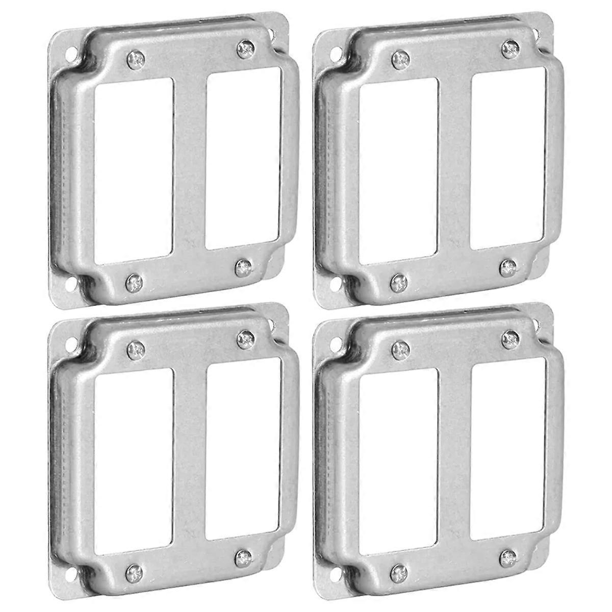 4Pcs 4 Inch Square Double Switch Electrical Box Cover,1/2 Inch Raised