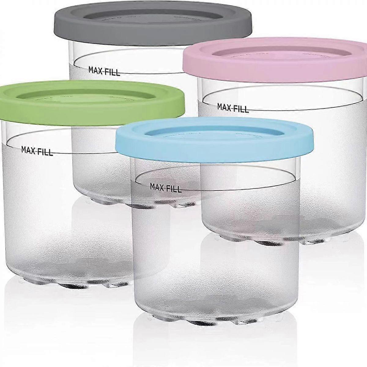 4 Pack Ice Cream Pint Cups, Ice Cream Container with Lid, Suitable for NC301 NC300 NC299AMZ Series