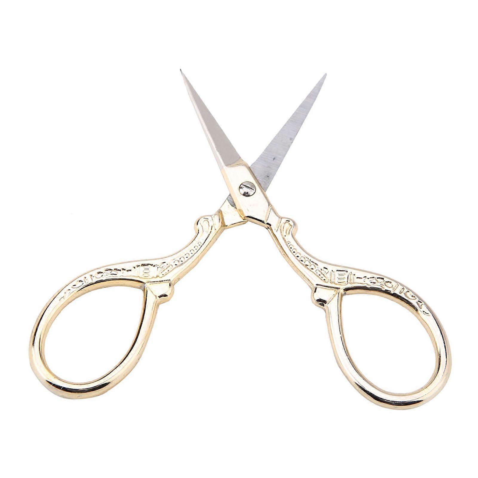 DIY Cross Stitch Antique Sewing Scissors Dressing Table Embroidery Tools Small Scissors (Gold)