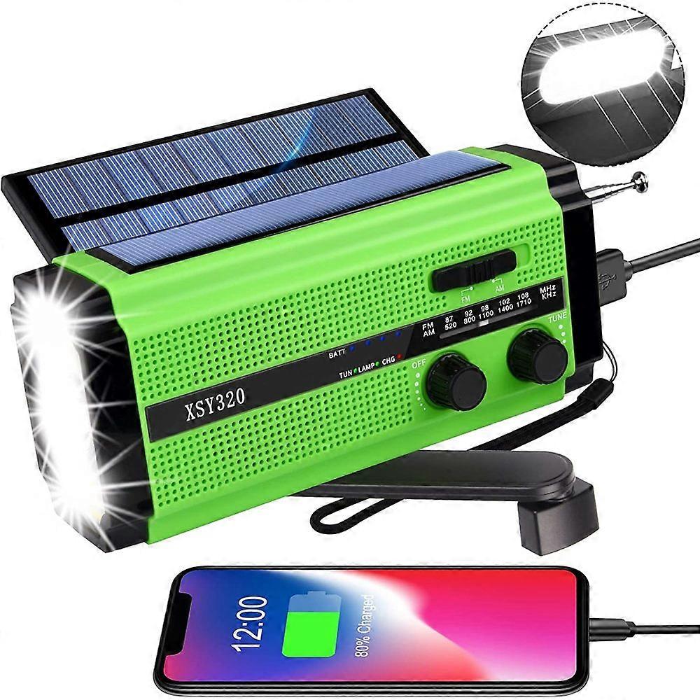 Loud SOS Alarm Emergency Weather Radio, Solar Charging 4-Way Power Sources for Home & Survival Necessary (Grey)