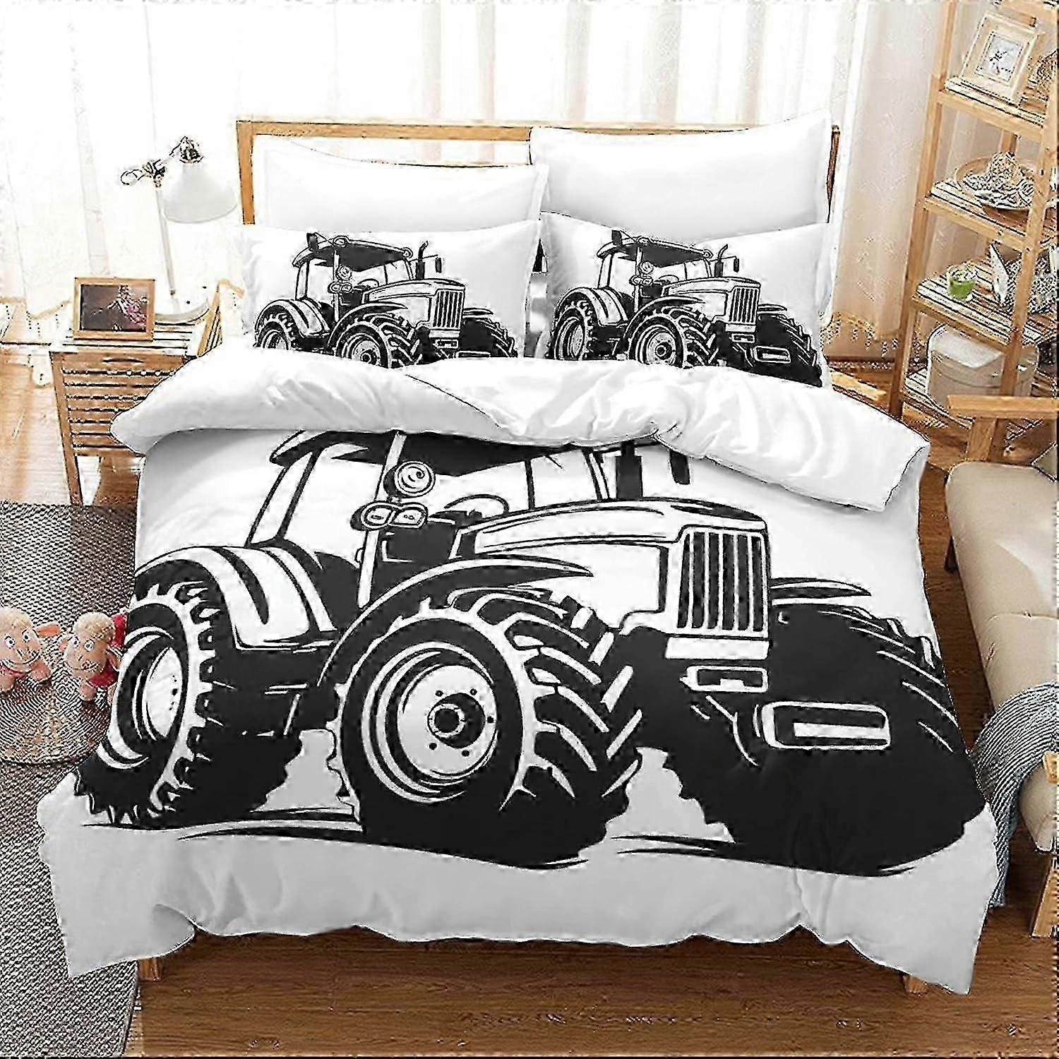J319 Lençóis Trator Ultra Macio Conjunto de Capa de Edredom Capa de Edredom Moderna Todas as Estações Capa de Edredom 3pc com Conjunto de Cama com Zíper para Crianças Meninos Meninas Cama