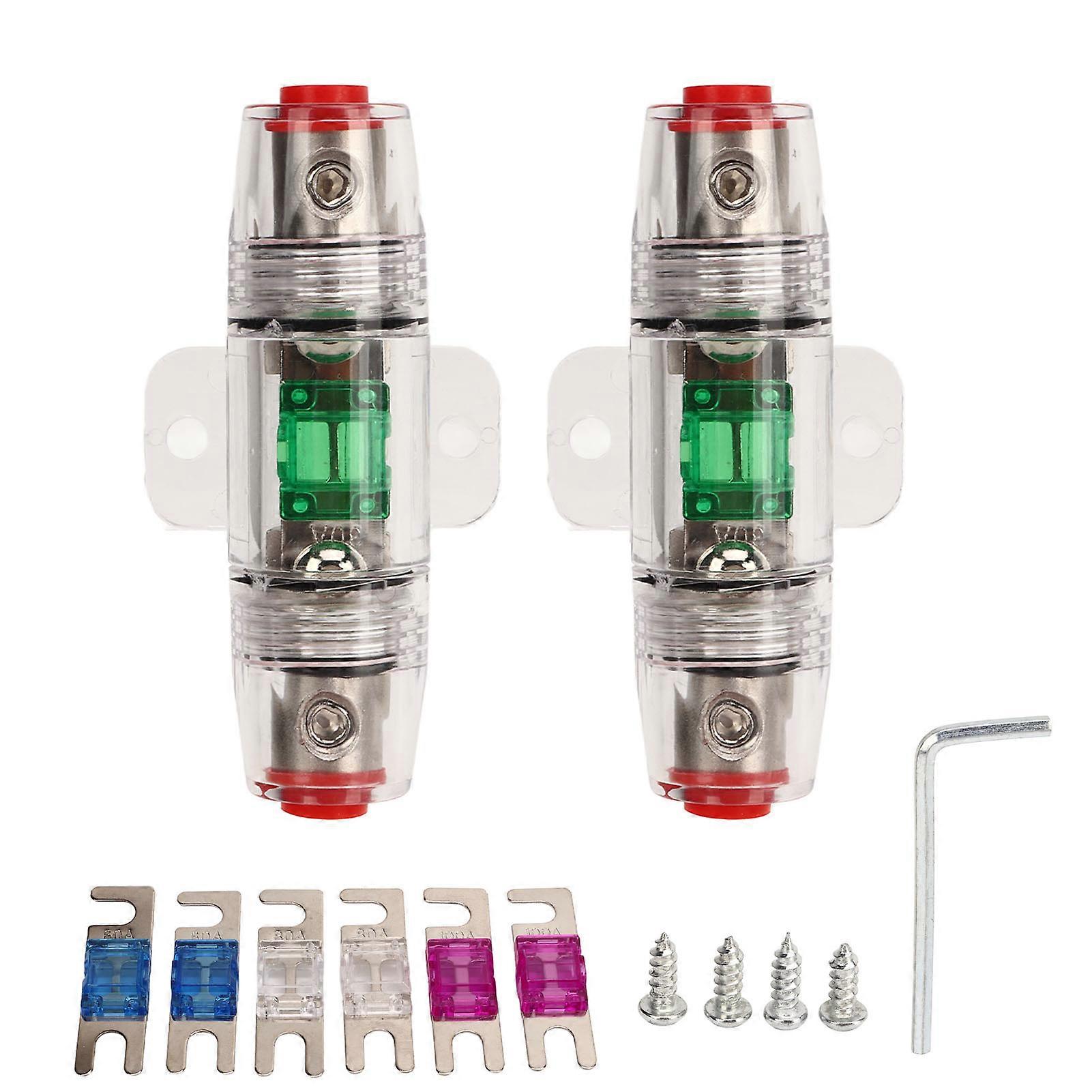 2 Pcs DC12‑36V In Line ANL Fuse Holder IP67 Waterproof Car o Amplifier Battery Fuse Power Block