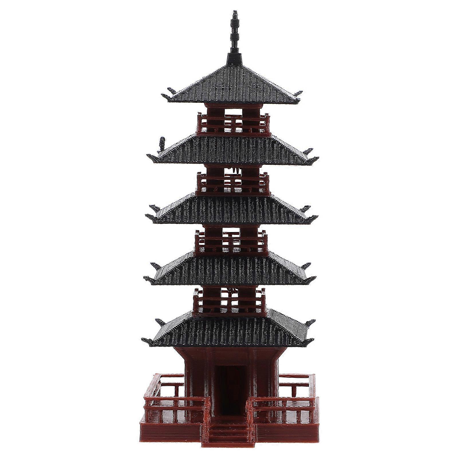 Chinese Traditional Tower Model Decorative Mini Plastic Tower Statue Tabletop Tower Decoration