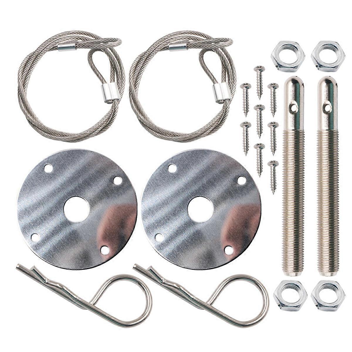 Hood Pins Kit for Car, Hood Pin Plate Lock Clip Kit